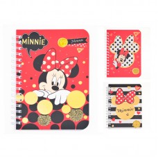 Блокнот А6/80 дв.спіраль 3 види, "Minnie Mouse Gold" YES