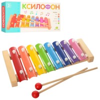 Ксилофон дерево мет. пластини, 8 тонів MD 0713 