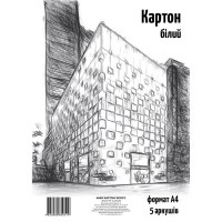 Картон А4  білий , 5 арк. "ЕКО" в блістері