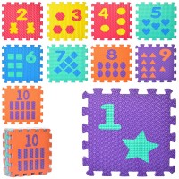 Килимок Мозаїка EVA, 10  дет, масаж, пазл, 6 текстур