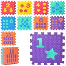 Килимок Мозаїка EVA, 10  дет, масаж, пазл, 6 текстур
