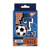 Крейда YES кольорова JUMBO, 3 шт. "Football"