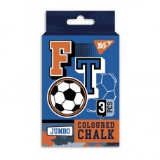 Крейда YES кольорова JUMBO, 3 шт. "Football"
