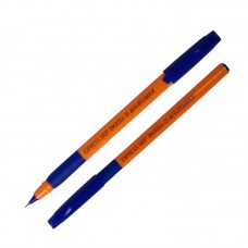 Ручка масляна, з резин. грипом, синя (оранж.корп) 8354