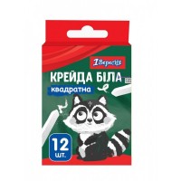 Крейда біла квадратна 12 шт. "Zoo Land"