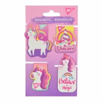 Закладки магнітні YES "Unicorn", висікання та гліттер, 4шт