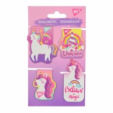 Закладки магнітні YES "Unicorn", висікання та гліттер, 4шт