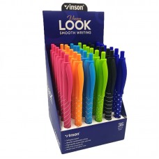 Ручка автомат масл.Vinson "Look" 0,7мм, синя, soft touch 3202