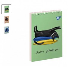 Блокнот для записів YES А7/80 од.спіраль Black cat