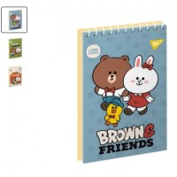 Блокнот для записів YES А7/80 од.спіраль Line Friends