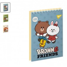 Блокнот для записів YES А7/80 од.спіраль Line Friends